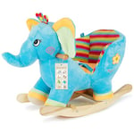 BIECO Peluche Animal à Bascule Éléphant | Cheval a Bascule Bebe 1 an | Cheval à Bascule Animal a Bascule Bebe Animaux a Bascule Enfant Cheval Bascule Bois Grand Cheval à Bascule Monter