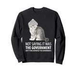 Conspiracy Cat in Tin Foil Hat Government Sweatshirt