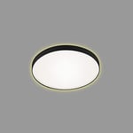 BRILONER - Plafonnier LED, lampe de plafond avec effet de rétro-éclairage, 12 watts, 1 200 lumens, 3 000 Kelvin, blanc/noir, Ø 28,5 cm