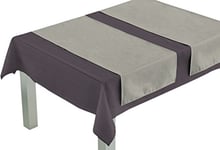 Comptoir du Linge Chemins de Table 45 x 140 cm, 100% Polyester/Aspect Coton. Poids 210 GR/m2, Gris Perle