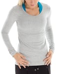 Winshape WS1 Tee-Shirt à Manches Longues pour Femme Coupe étroite pour Loisirs et Sport XL Gris - Gris mélangé