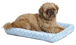 MidWest Homes for Pets 40224-PB Lit à traversin pour chien 60,96 cm de long - Lit pour chien ou chat avec traversin confortable ; idéal pour les races de chiens de petite taille ; bleu