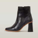 Ringer Mid Leather Boots - Black - Women