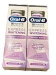 2x Oral-B 3D White Advanced Glossy Toothpaste Express Whitening- Mint -75ml Each