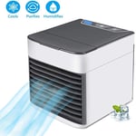 YONGCHY Air Conditioner Fan, Air Cooler, Humidifier and Purifier 3-in-1 USB Desktop Air conditioner, 7 Color LED Night Light and 3 Fan Speed for Office Home Travel