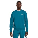 NIKE BV2666-381 M NSW CLUB CRW FT Sweatshirt Men's GEODE TEAL/WHITE Size S