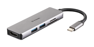 D-LINK – 5-in-1 USB-C Hub with HDMI and SD/microSD Card Reader (DUB-M530)