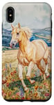 Coque pour iPhone XS Max Aquarelle Running Palamino Horse in Meadow