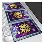 JoJo's Bizarre Adventure Tapis de Souris XL 900x400mm Hydrorésistant Anime Mouse Pad Grand Tapis de Souris Gamer avec Base en Caoutchouc Anti-Glissant Surface Texturée pour Ordinateur et PC, F