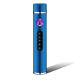 ZZBB Usb Electric Lighter Rechargeable Windproof Flameless Electronic Lighter Windproof - Elegant Electrical Cigarettes Lighter Plasma Arc Long Lighters,Blue