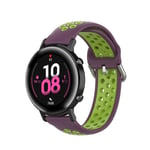 New Watch Straps 22mm For Huawei Watch GT2e/GT/GT2 46MM Fashion Inner Buckle Silicone Strap(White black) (Color : Purple green)