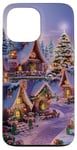 Coque pour iPhone 13 Pro Max Village Enneigé Hiver Neige Noël Modèle Flocons De Neige