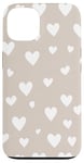 Coque pour iPhone 13 Beige Heart Pattern Cover for Stylish Protection