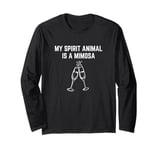 My Spirit Animal Is A Mimosa Funny College Brunch Party Meme Long Sleeve T-Shirt