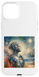 Coque pour iPhone 15 Plus Leonardo Da Vinci Robot Femme