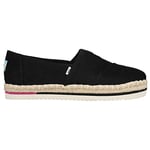 TOMS Femme Corde à Plateforme Alpargata Plate-Forme, Sergé Lourd Noir, 36 EU