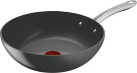 Tefal wokpanna, 28 cm, keramisk beläggning, grå