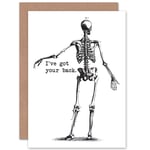 Friendship Skeleton Bones Funny Greetings Card Plus Envelope Blank inside