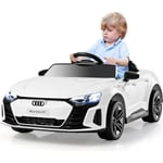 COSTWAY AUDI RS e-tron GT Elbil 12V/4,5 för barn 3-8 år, 2,4G Fjärrkontroll, 3-4 km/h, 2 Motor, MP3, USB, TF, Vit Vit