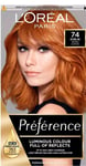 2 X L’Oréal Paris Preference Permanent Hair Dye Luminous Colour 74 Mango Copper