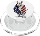 Bull Terrier Dog Patriot Wrap dans le drapeau des États-Unis Amérique PopSockets PopGrip pour MagSafe