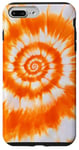 iPhone 7 Plus/8 Plus White & Orange Tie Dye Swirl Pattern for Women Girl Tie Dye Case