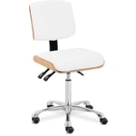 Physa - Tabouret De Travail Bureau Tabouret avec dossier Pivotant Réglable 160kg Blanc