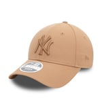 NEW ERA NEW YORK YANKEES BASEBALL CAP.9FORTY MLB LEAGUE ESSENTIAL BEIGE HAT W24