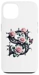 Coque pour iPhone 13 Letter S Initial Floral Monogram Rose Pink Flower Butterfly