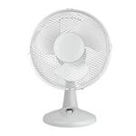 9 Inch White Oscillating Desk Fan 2 Speed Portable Lightweight & Quiet Operation