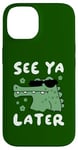 Coque pour iPhone 14 Joli alligator dans des lunettes de soleil, adieu au crocodile, voir plus tard