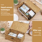 Wicker Box Lid Seaweed Woven Storage Box Straw Seaweed Basket