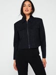 Only Boucle Shirt Jacket - Navy, Blue, Size S, Women