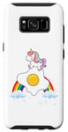 Coque pour Galaxy S8 Œuf au plat licorne pour garçons, filles, femmes, enfants, adolescents, arc-en-ciel