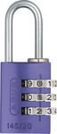 ABUS combination lock 145/20 purple - Luggage lock, locker lock and much more. - Aluminium padlock - individually adjustable combination code - ABUS security level 3