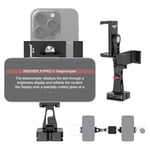 NEEWER Adaptateur Support de Trépied Téléphone en Métal avec Base Arca QR,Support de Pince à Double Clip pour Téléphone Portable Rotatif à 360°avec 4 Sabots Froids Compatible avec iPhone Samsung,SP-08