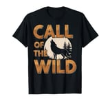 Call of the Wild Howling Wolf Under Full Moon T-Shirt