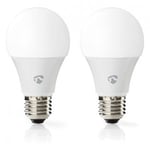 Nedis SmartLife Wi-Fi LED-lampe E27, hvid/RGB, 806 lm, 2-pack