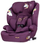 PLAY siège auto One Isize avec isofix groupe 1/2/3, pour les enfants de 15 mois à 12 ans ou 76cm à 150cm de hauteur, Unicorn