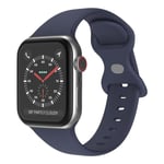 Klockarmband i Silikon för Apple Watch 7/8/9 41mm etc - Mörkblå Blå