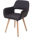 Chaise de salle à manger HWC-A50 ii, fauteuil, design rétro des années 50 - similicuir, marron