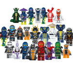 Set med 24 Ninja Minifigurer Kai Jay Sensei Wu Master Byggklossar Leksaker 24PCS/Set