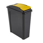 Yellow 25L Slimline Kitchen Bin Wham Recycling Rubbish Waste Dustbin Flip Lid