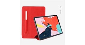 Pour ipad pro 11 pouces case slim magnetic pen groove cover auto sleep / wake - rouge