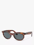 Ray-Ban RB22429 Women's Polarised Oval Sunglasses, Striped Havana