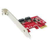 ROLINE Adaptateur hôte PCIe x1 SATA III 6Gbps AHCI 2Port Low Profile