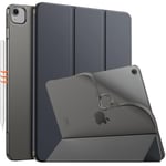 MoKo pour iPad Air 13 Pouces M2 2024, Coque iPad Air 13 avec Coque arrière en TPU givré translucide Doux, Coque de Protection Slim Smart Folio iPad Air 13", iPad Air 13 Pouces, Gris Sidéral