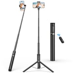 SYNCWIRE 62" Phone Tripod, All-in-One Aluminum Selfie Stick Tripod with Bluetooth Remote for iPhone and Android Smartphones, Perfect for Selfie, Travel, Vlog, Video Recording and Photography, Black