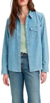 Levi's Women's Iconic Western Shirt, Old 517 Blue, XL