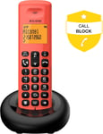 E260 Rouge - Téléphone sans Fil DECT : Design Compact, Couleurs attractives, Grand écran rétroéclairé, Fonction Mains-Libres, Blocage des appels indésirables